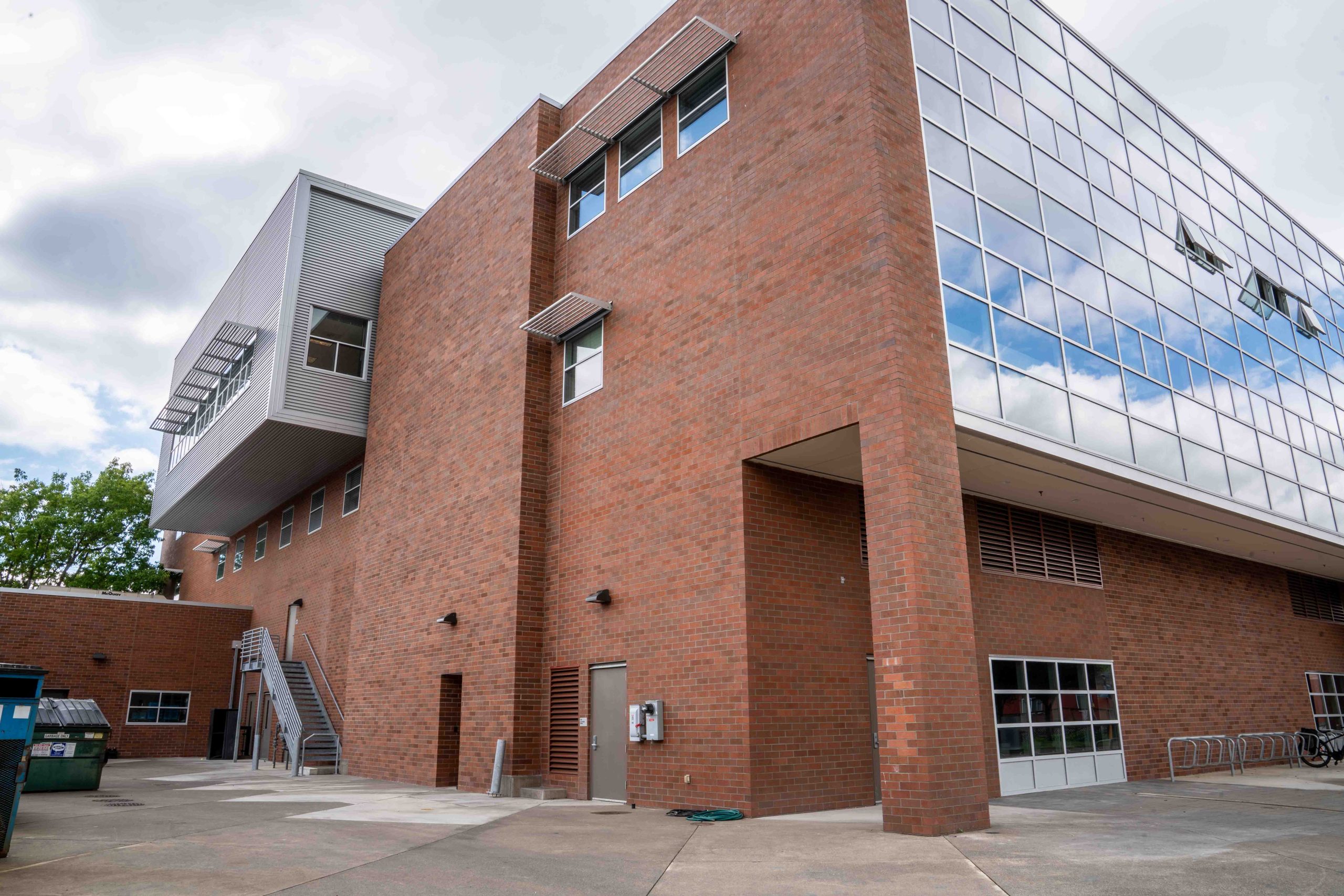 Campus Center corner elevation at Bellingham Technical College