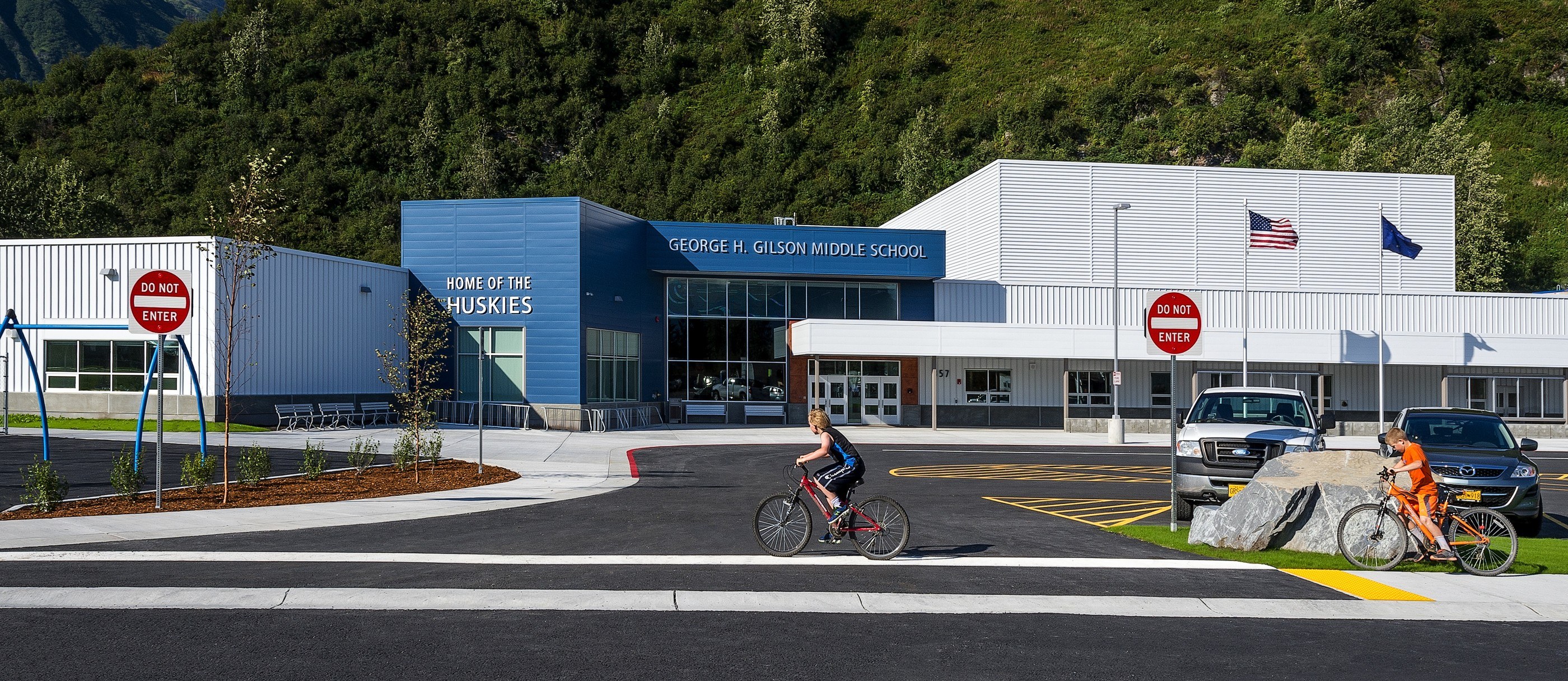George H. Gilson Middle School completed exterior, Valdez, Alaska