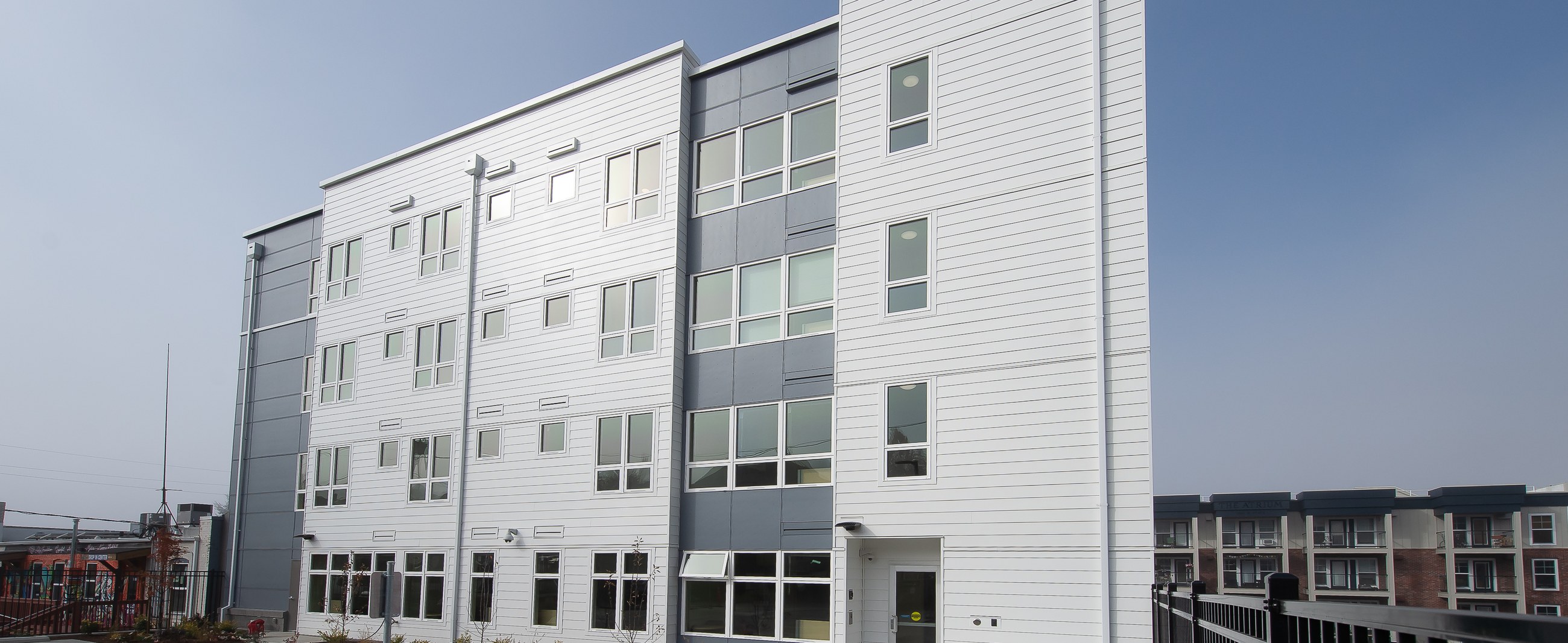 22 North building exterior with courtyard, Bellingham