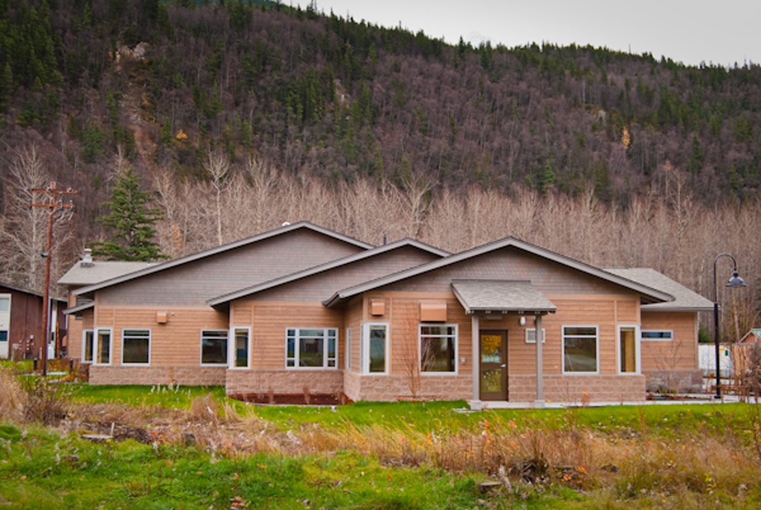 The Rasmuson Community Health Center set against the Skagway hillside
