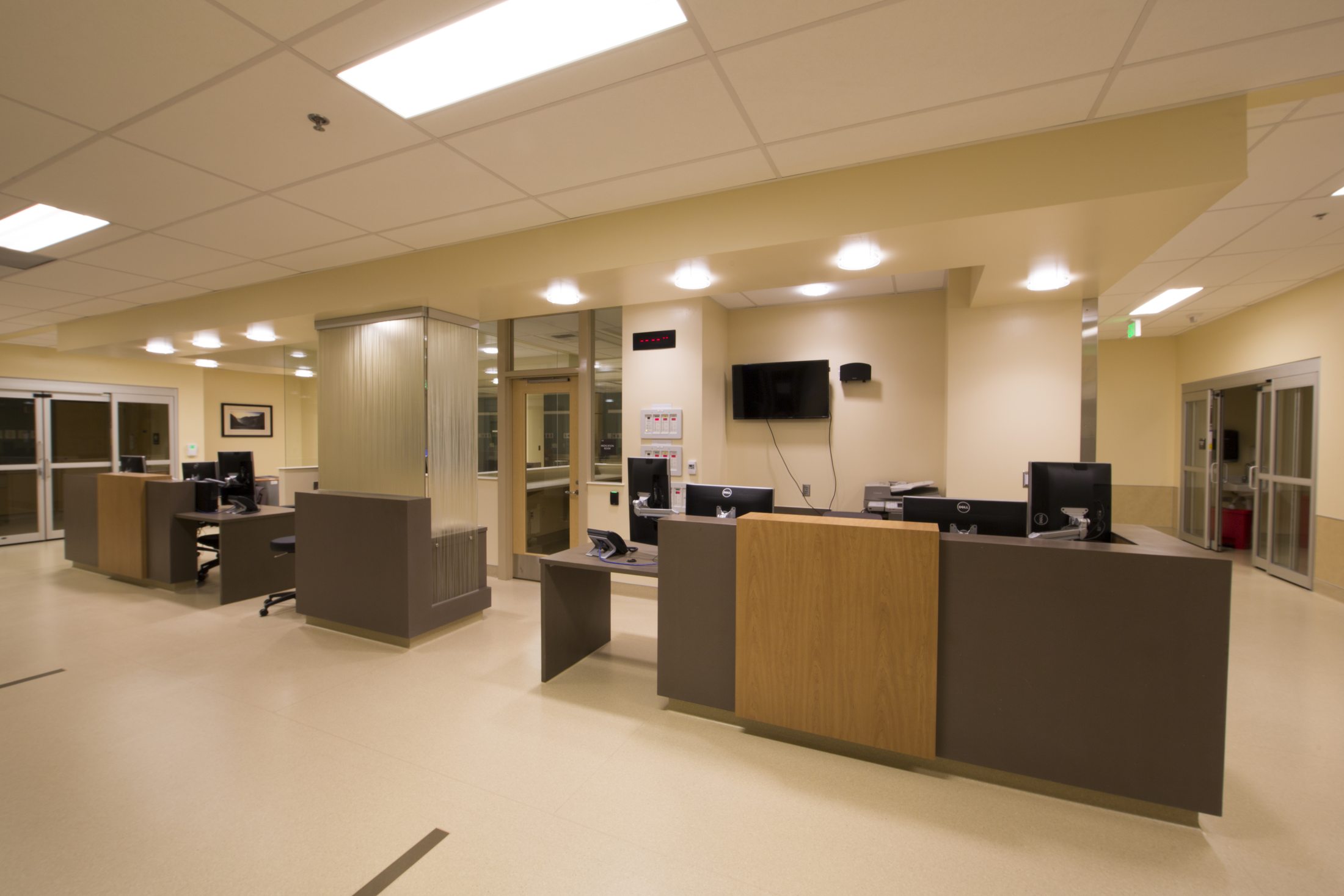 Nursing station serving the new operating rooms at PeaceHealth Ketchikan Medical Center