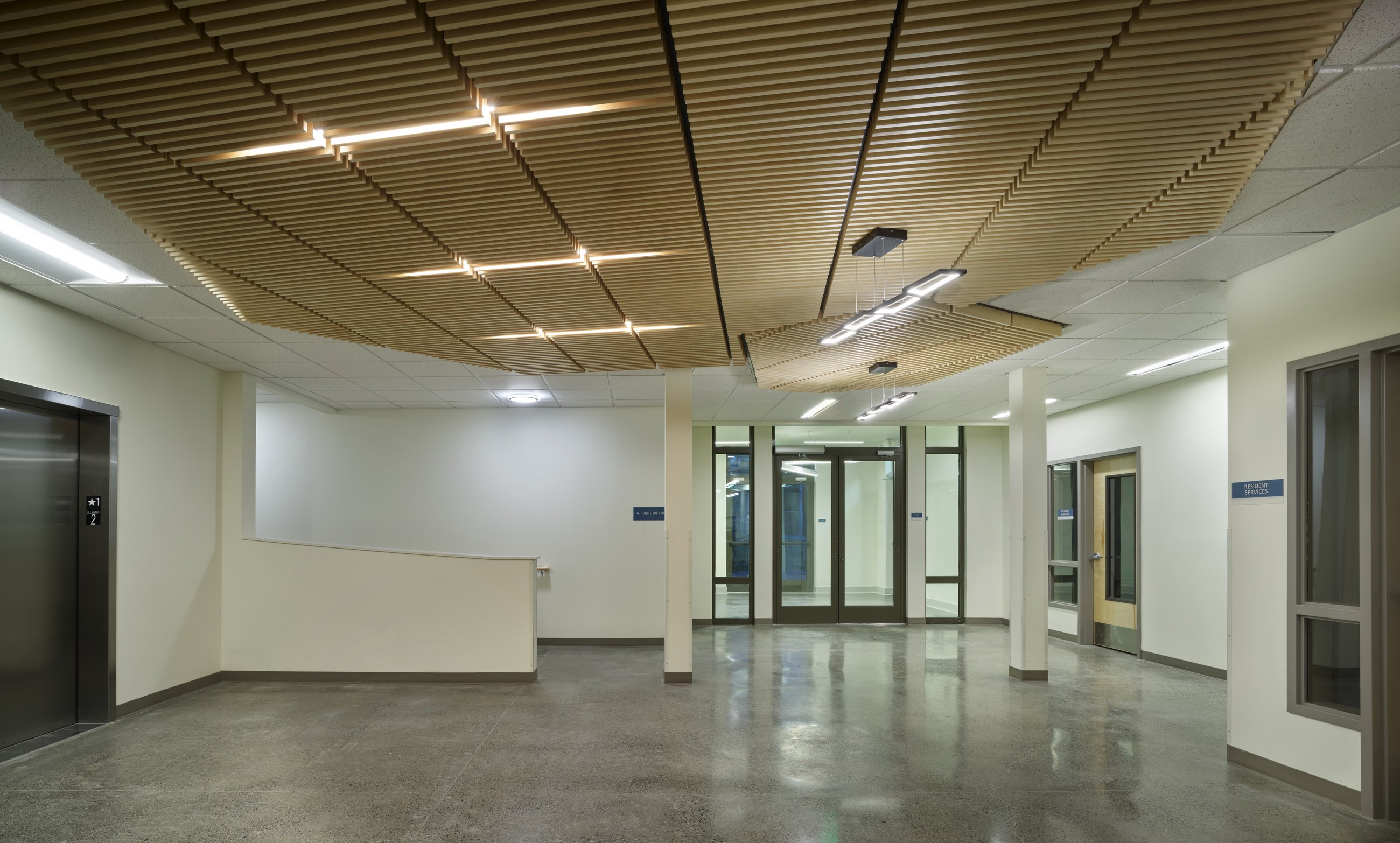 Community room interior at Millworks Family Housing in Bellingham