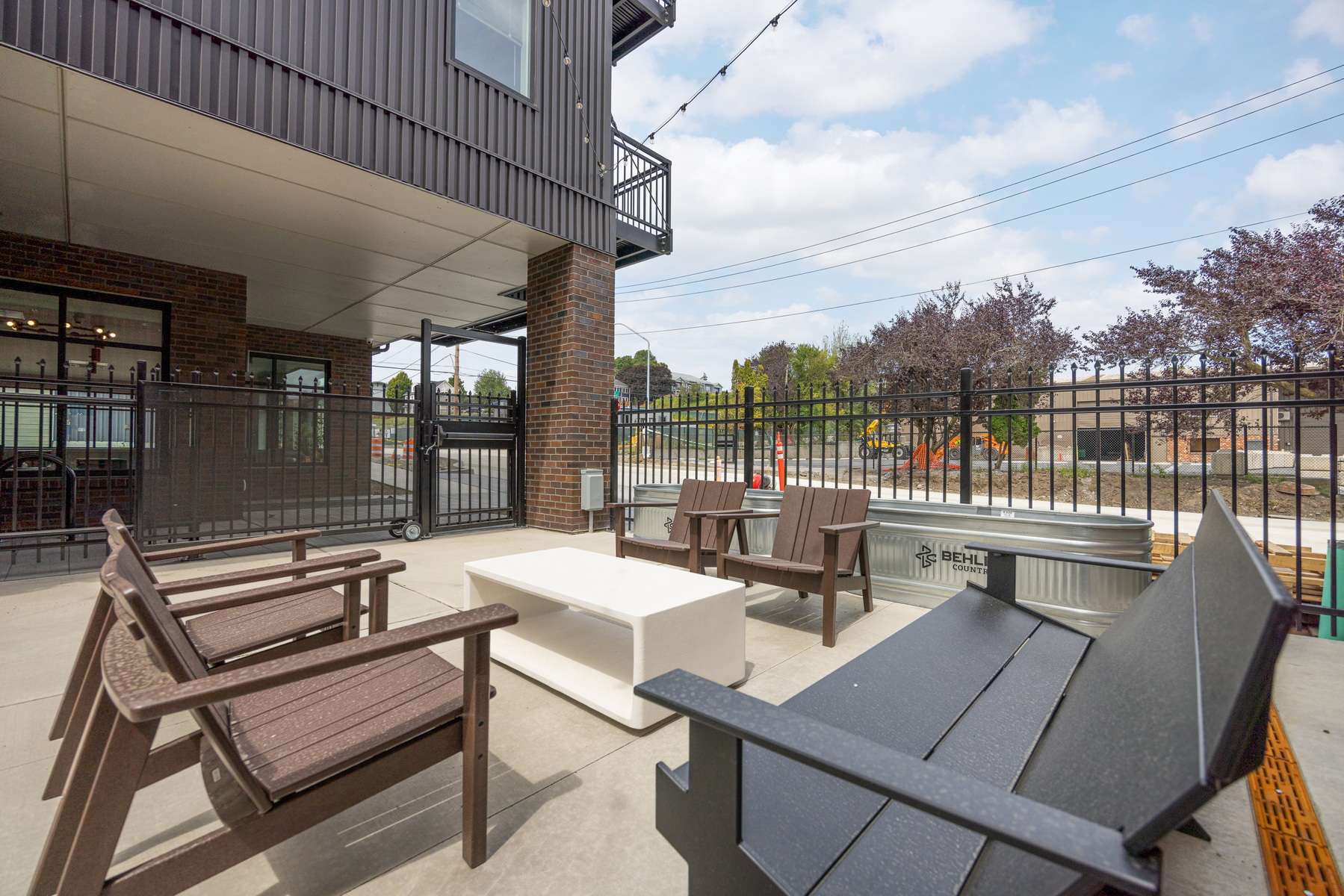 Covered courtyard patio at Old Town Village Block 6
