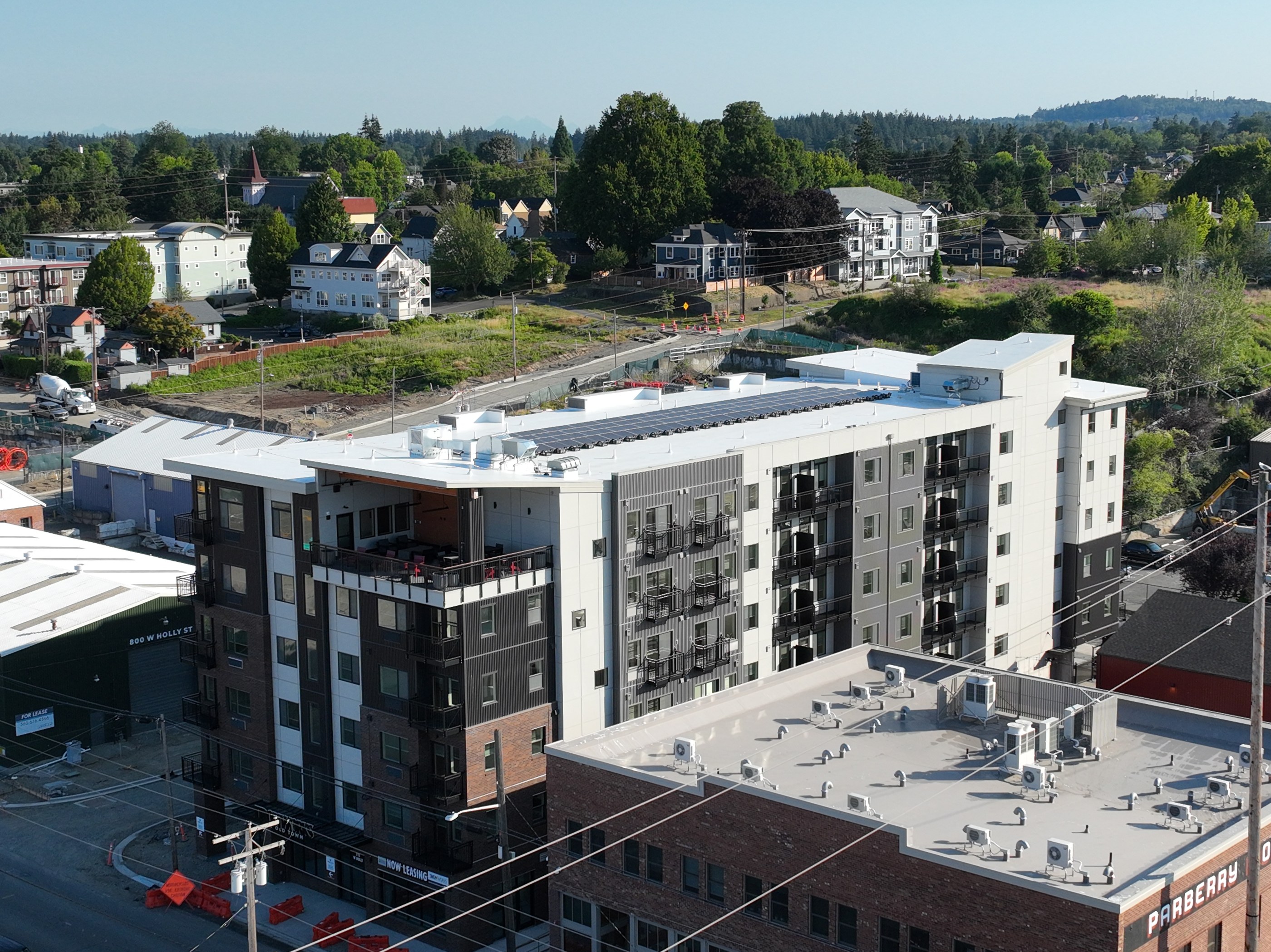 Aerial of the Block 6 corner and rooftop