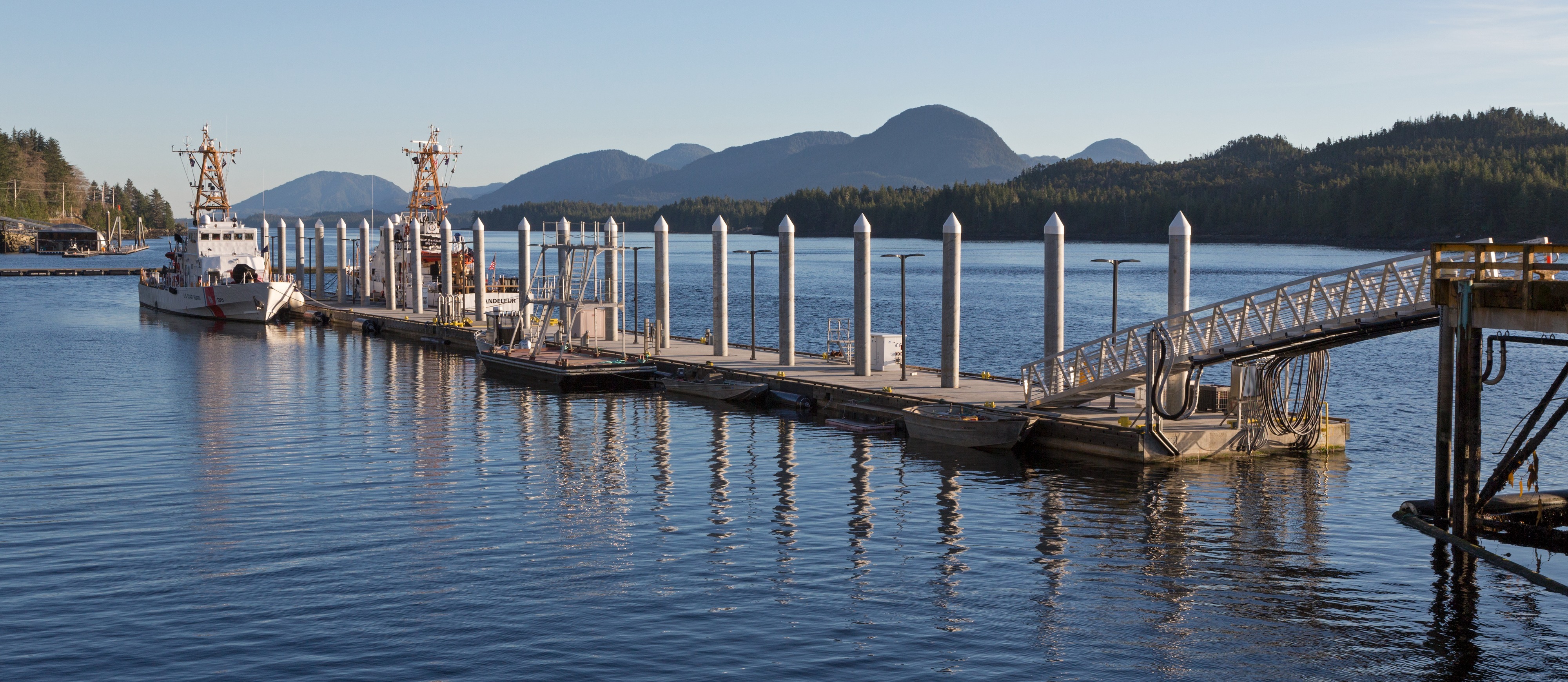 USCG Cutter Homeport dock with cutters berthed, Ketchikan, Alaska