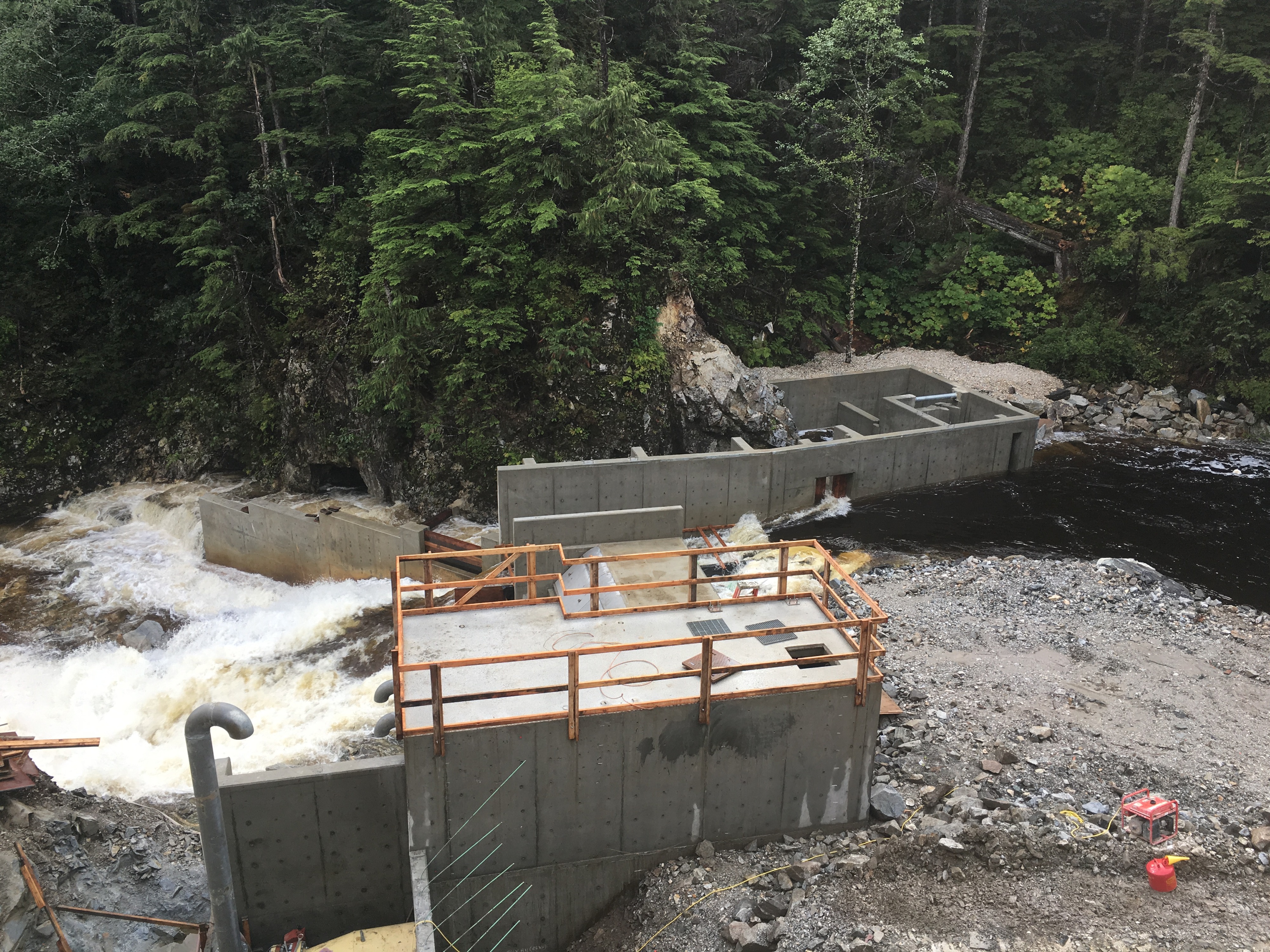Indian River Hydroelectric Phase 3 concrete work on the river
