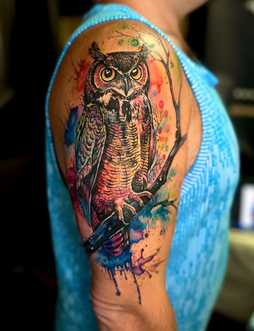 Watercolor tattoos in Tampa by Daiana