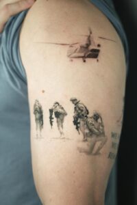 Patriotic military tribute tattoo