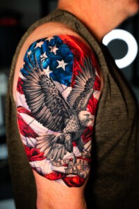 Patriotic military tribute tattoo
