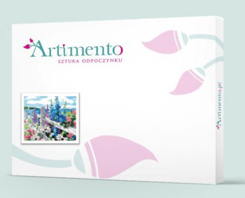 Pudałko kwitnący płot - gotowy obraz do małowania po numerach