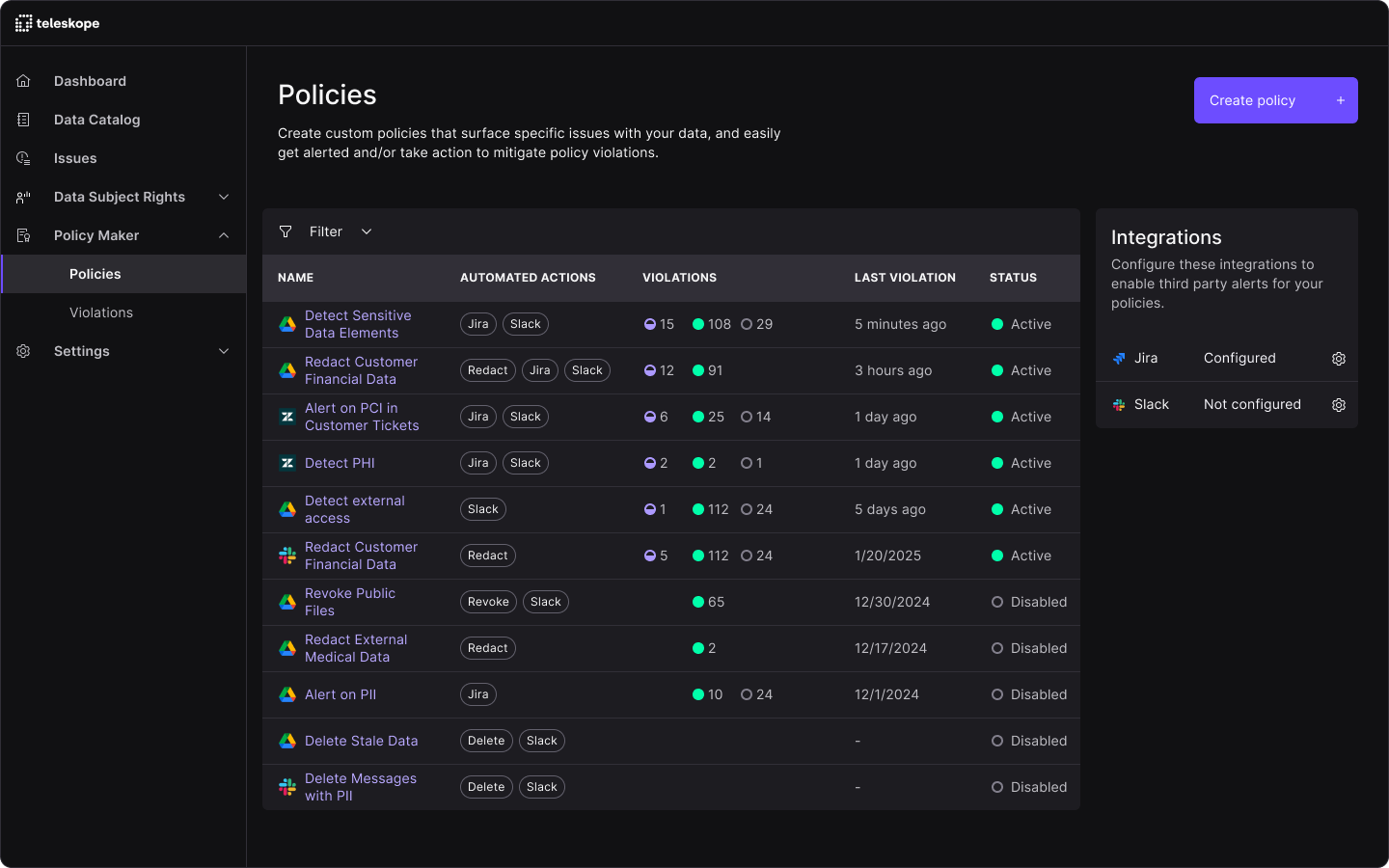 Policies Page