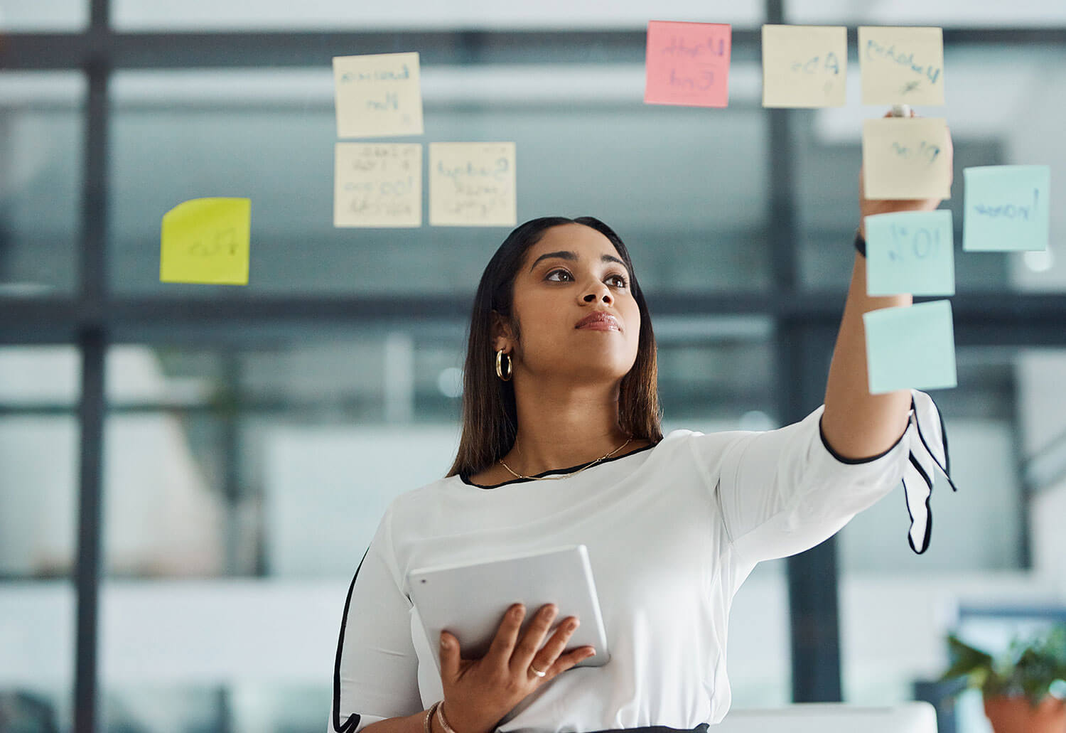 Public Relations professional conducting an analysis of information and insights for strategic planning