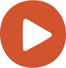 White play button icon inside a red circular background.