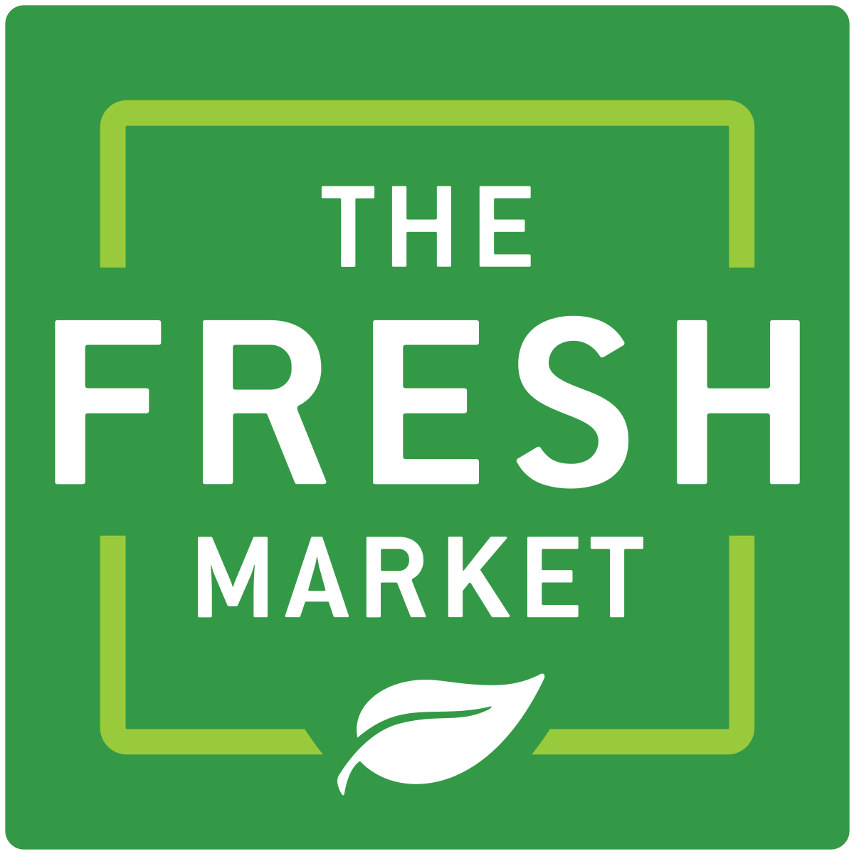 The Fresh Market logo with white text and a leaf icon inside a green square frame.