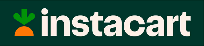 Instacart logo with a stylized carrot icon and the word instacart in lowercase letters