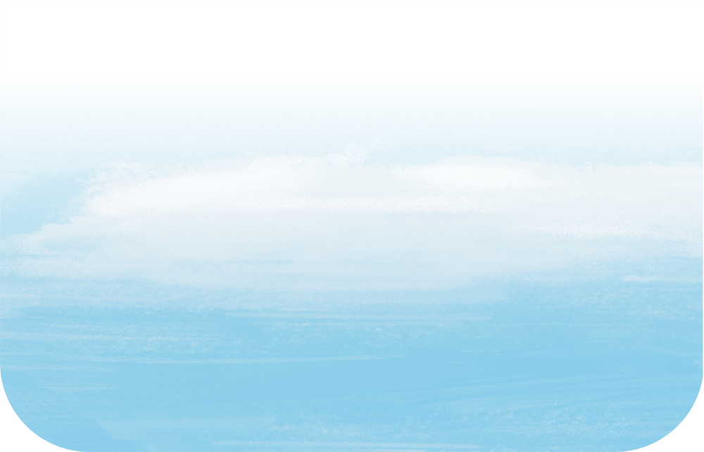 Faint, soft blue sky with wispy white clouds and a rounded bottom edge.