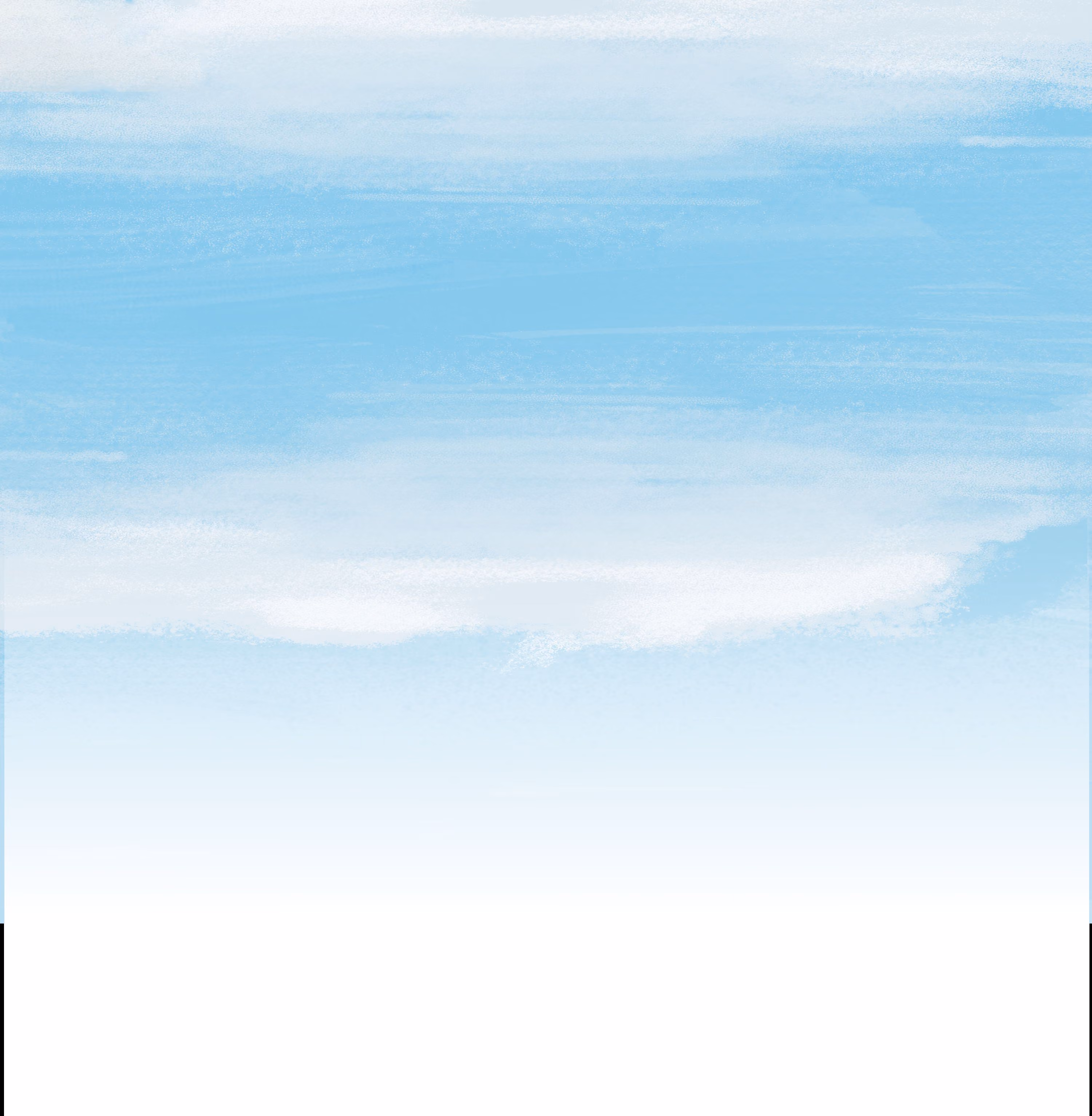 Gradient sky background with light blue and white tones resembling soft clouds.