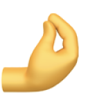 Yellow hand emoji pinching fingers together, often used to indicate a small amount or precision.