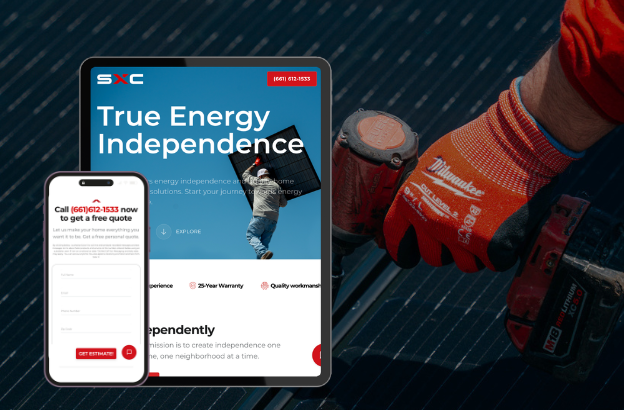 Solar company website and campaign focused on lead generation and conversion