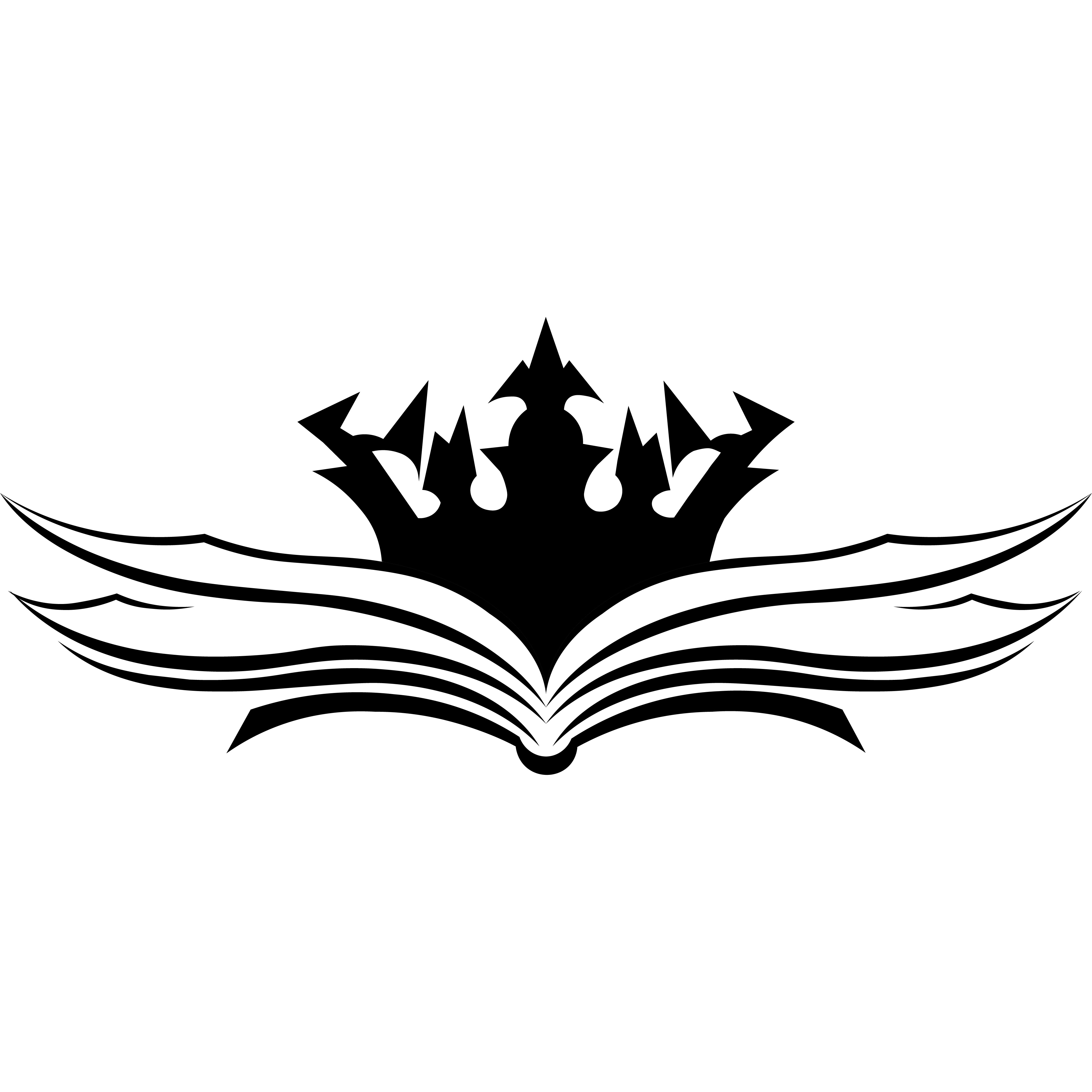 Stylized black and white geometric symbol forming an abstract interlocking pattern.