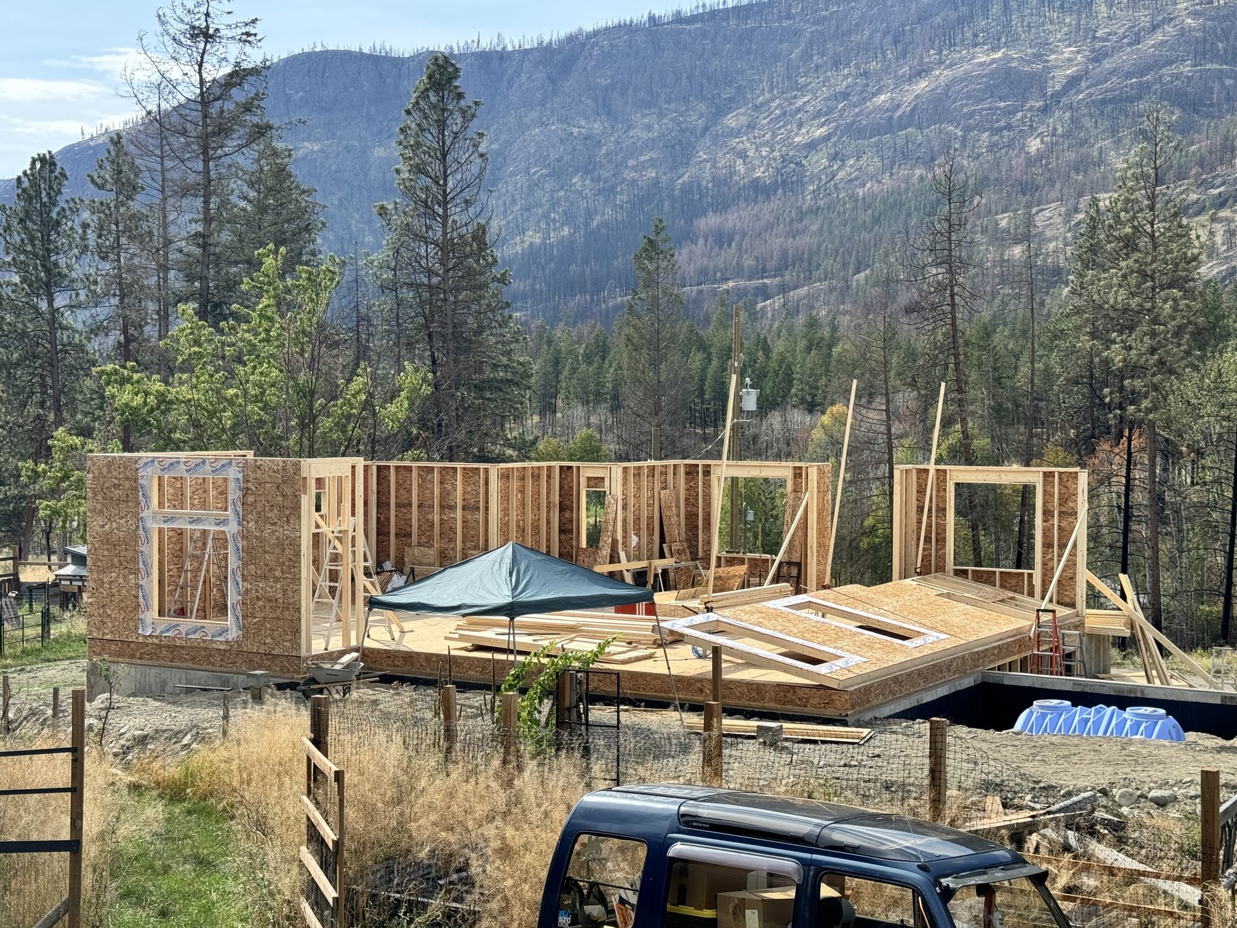 The house going back up