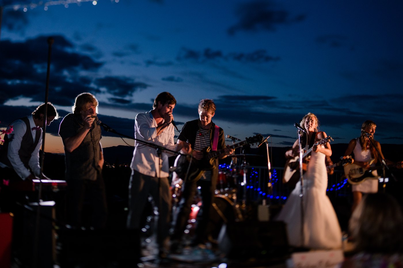 Hot Knox playing the wedding, dusk