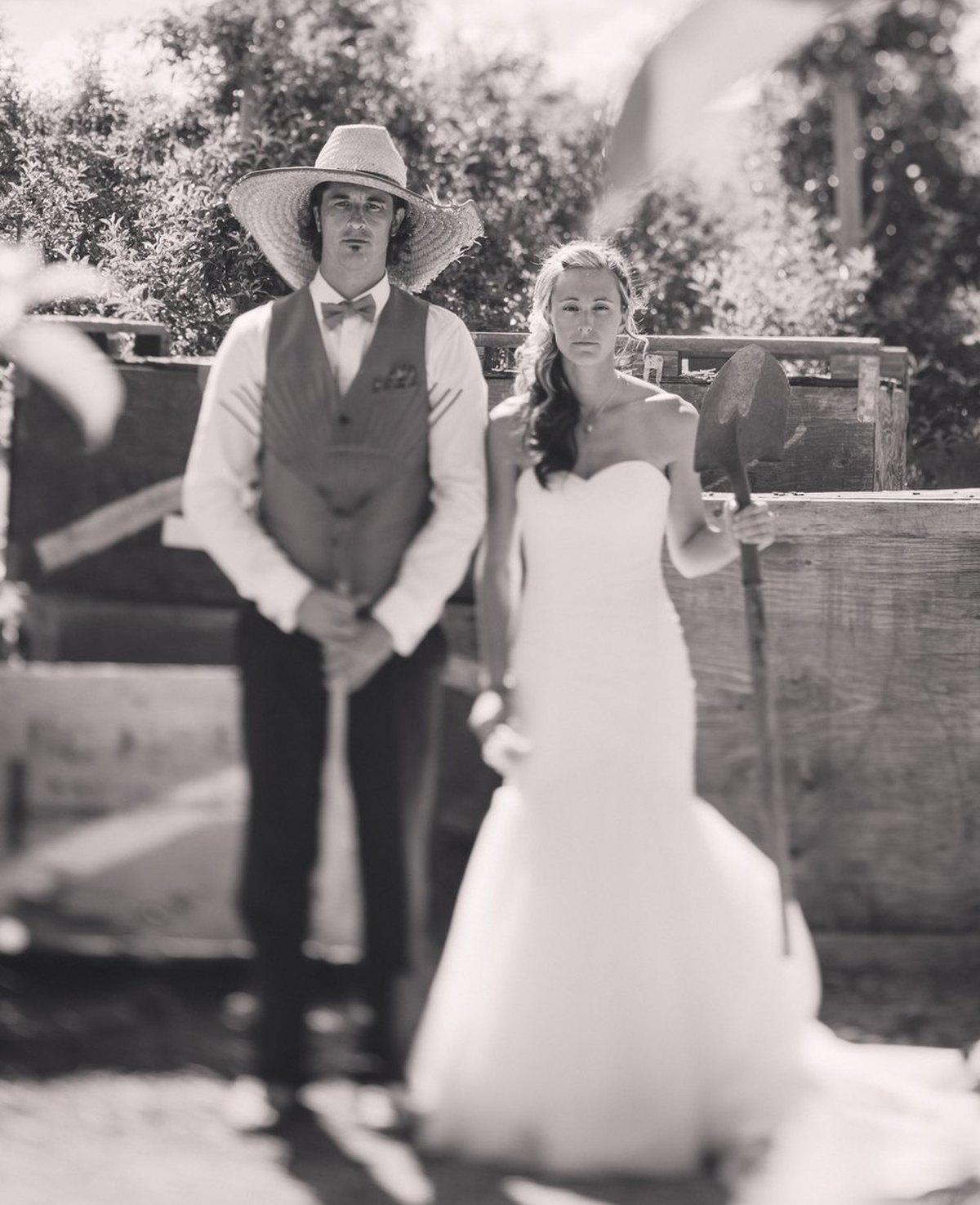 Wedding day with farm tools, June 28 2014