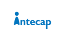 Logotipo de IntecCAP en color azul con un diseño estilizado en la letra I.