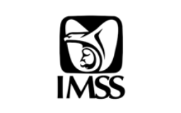 Logotipo del IMSS que muestra un águila estilizada protegiendo a un niño en su centro.