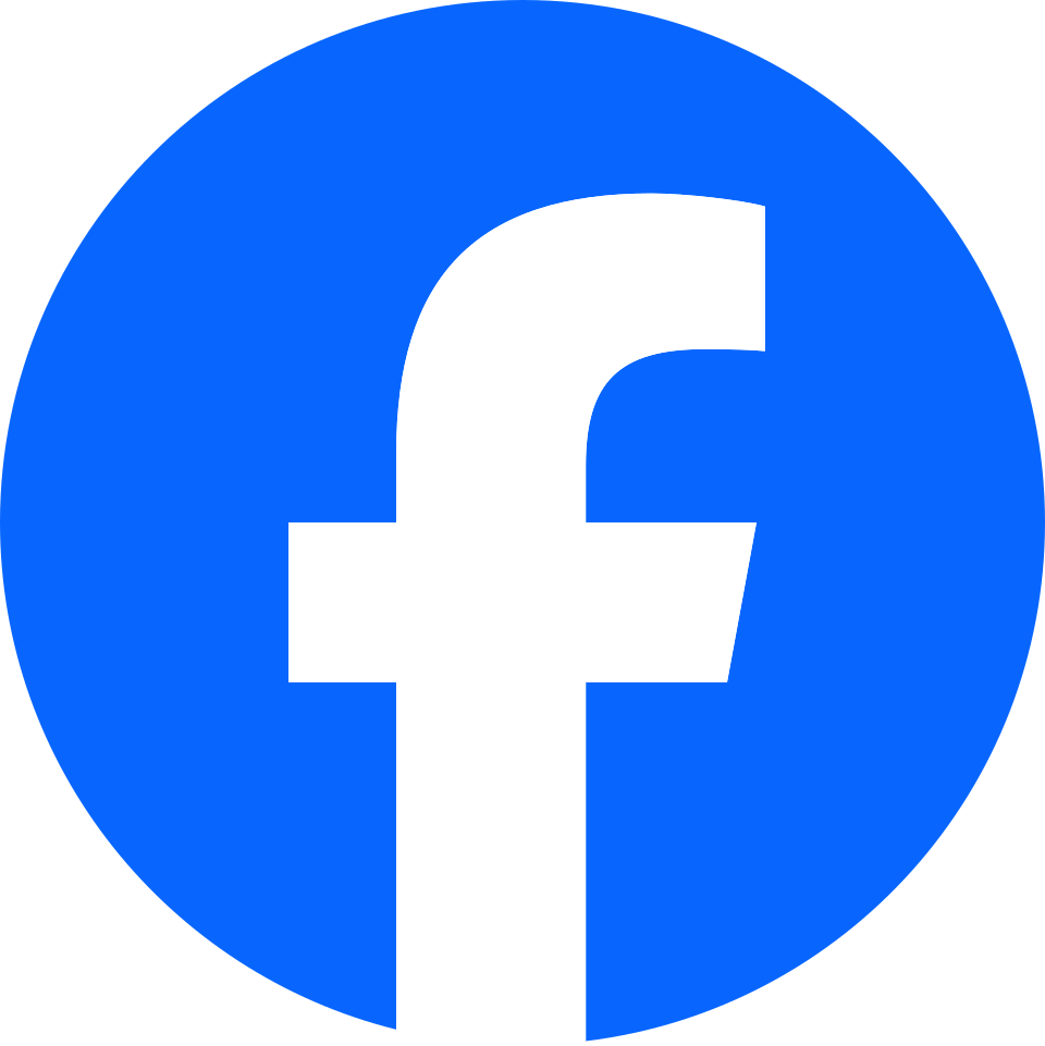 Icono blanco de la letra minúscula f sobre un círculo azul, símbolo de Facebook.