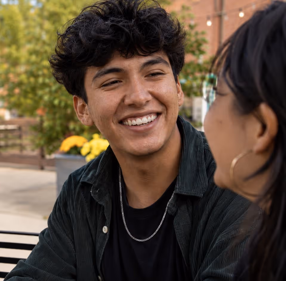 Smiling teen