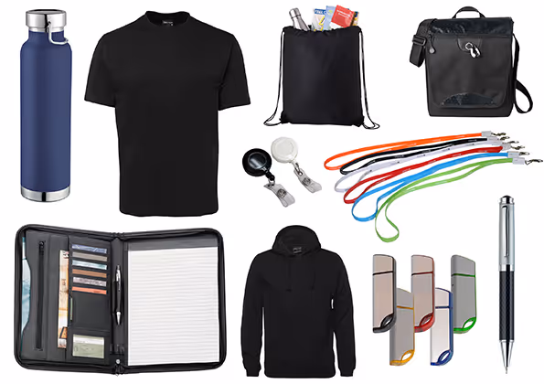 Branded promotional products with uniform logos for Perth conferences and conventions — Industry Uniforms