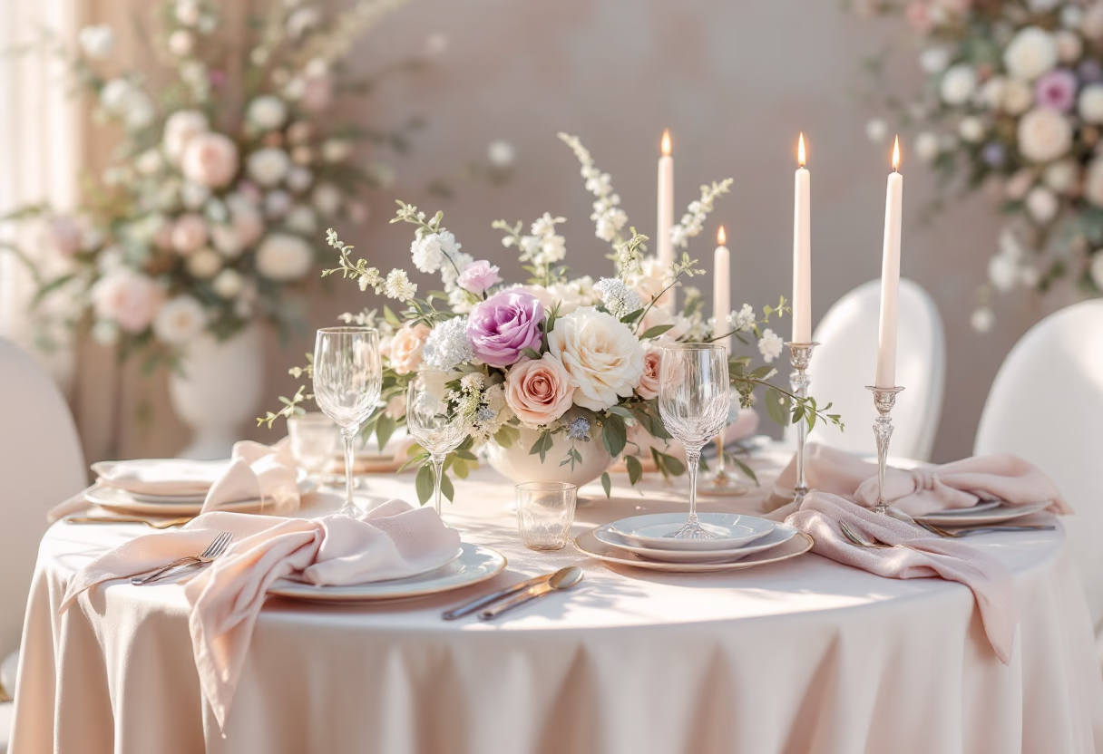 image of elegant table settings (for an event planning service)
