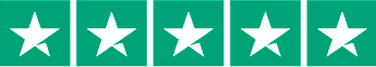 Row of five black stars evenly spaced on a green background.