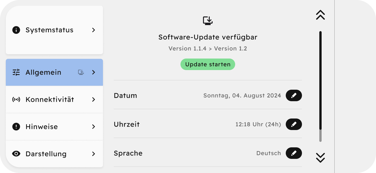 Einstellungen Allgemein