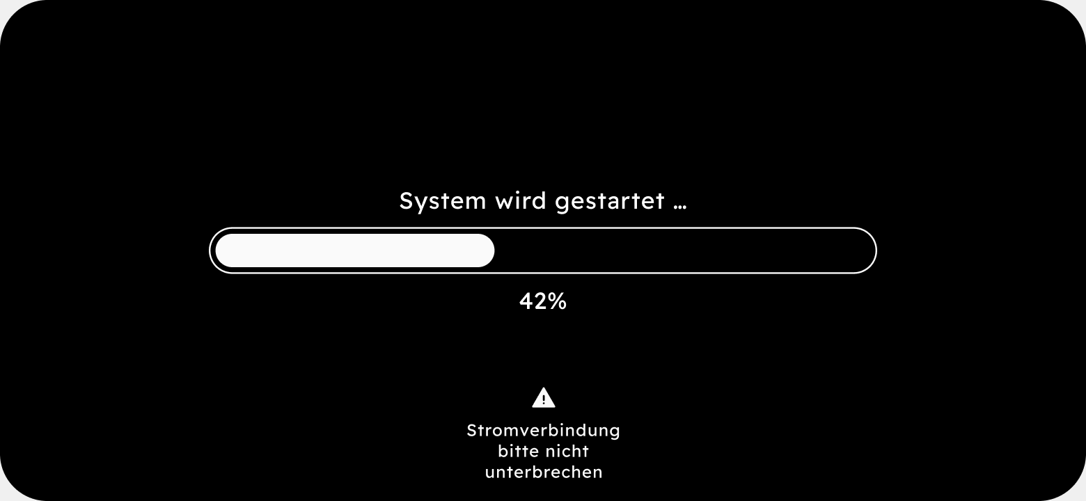 Ladebildschirm des Bordsystems