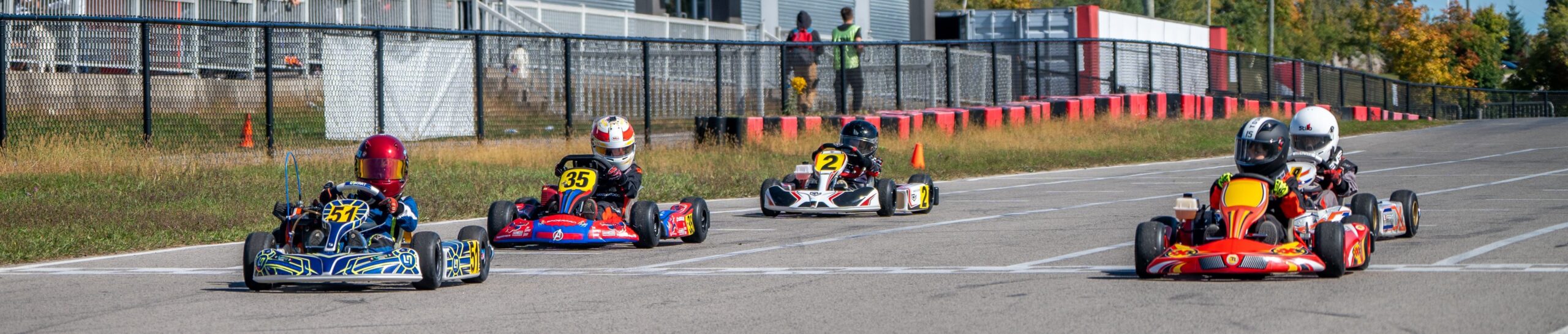 Young driver in a kid kart at Mosport Karting Centre