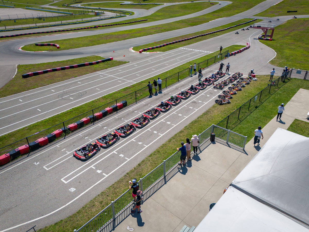 Aerial view of the Mosport karting circuit