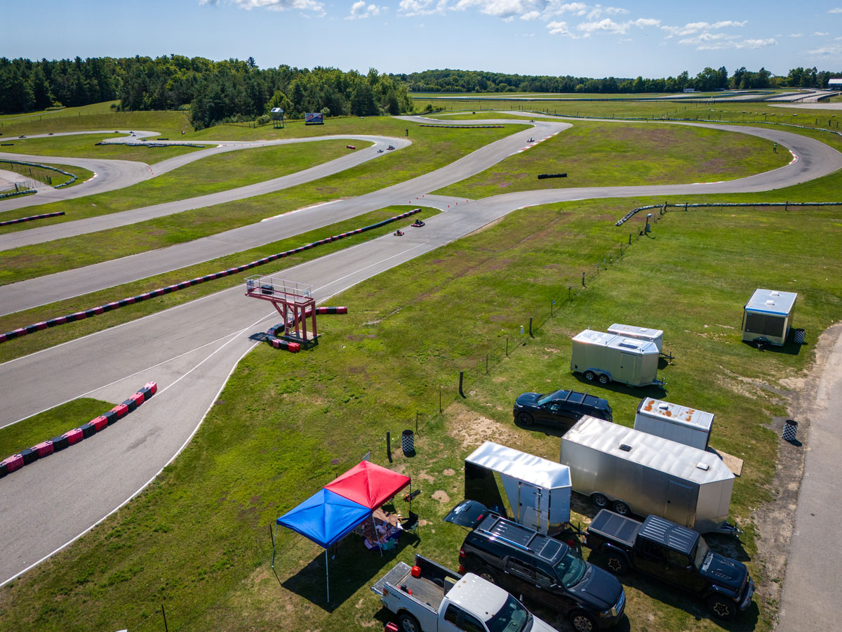Aerial view of the Mosport karting track layout