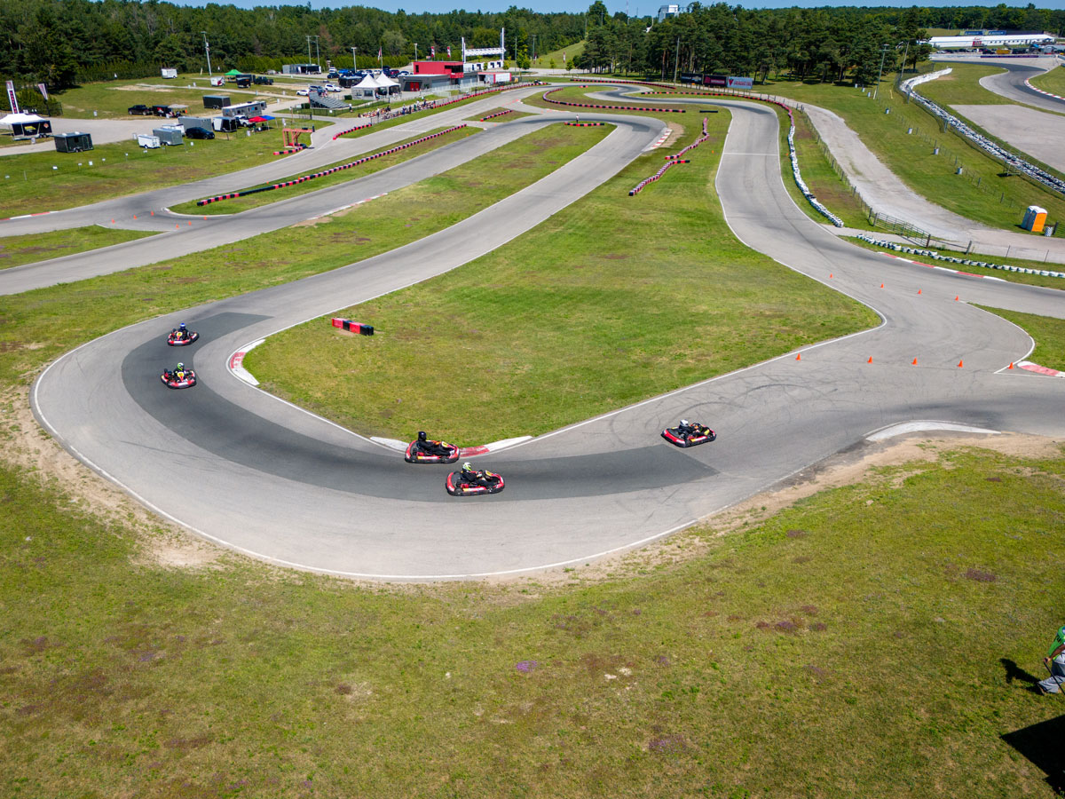 Drone photo of the Mosport Karting Centre facility