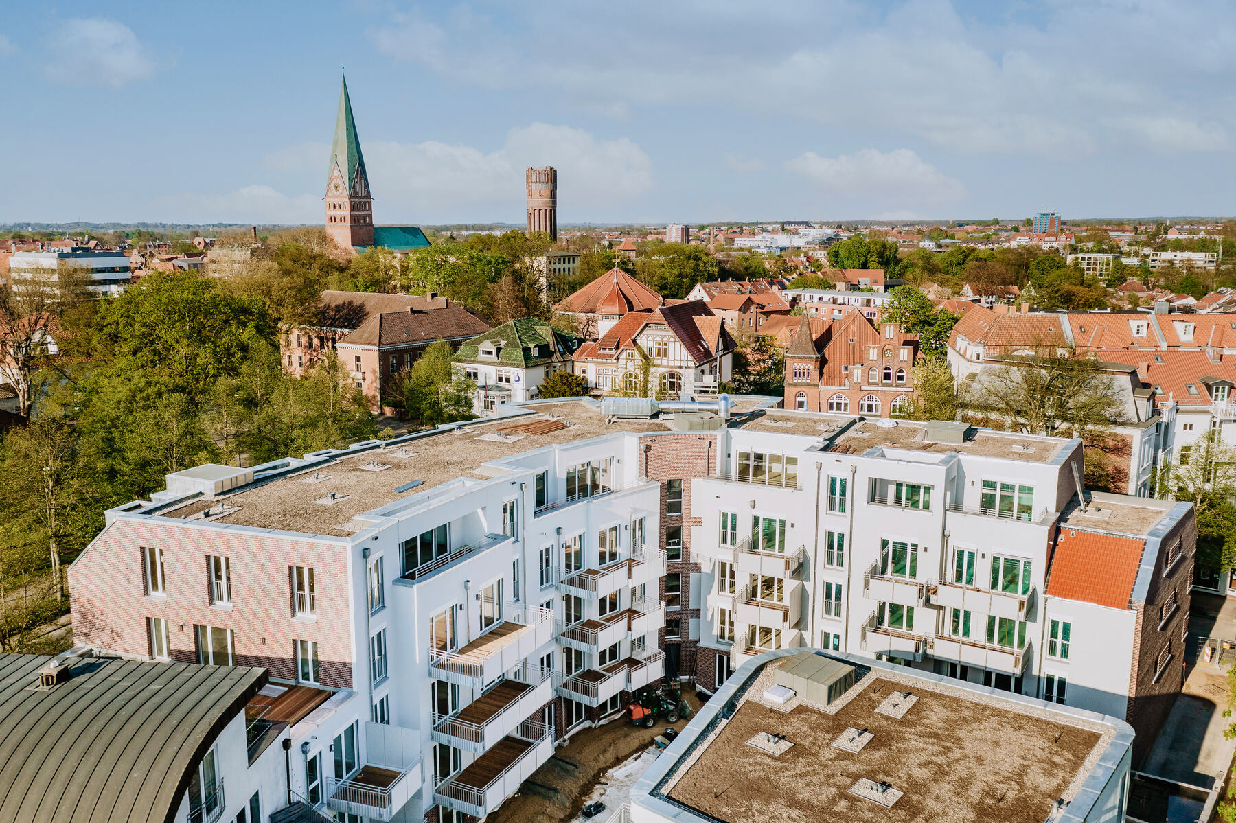 Monshof Lüneburg – Luftaufnahme des Neubau-Wohnquartiers