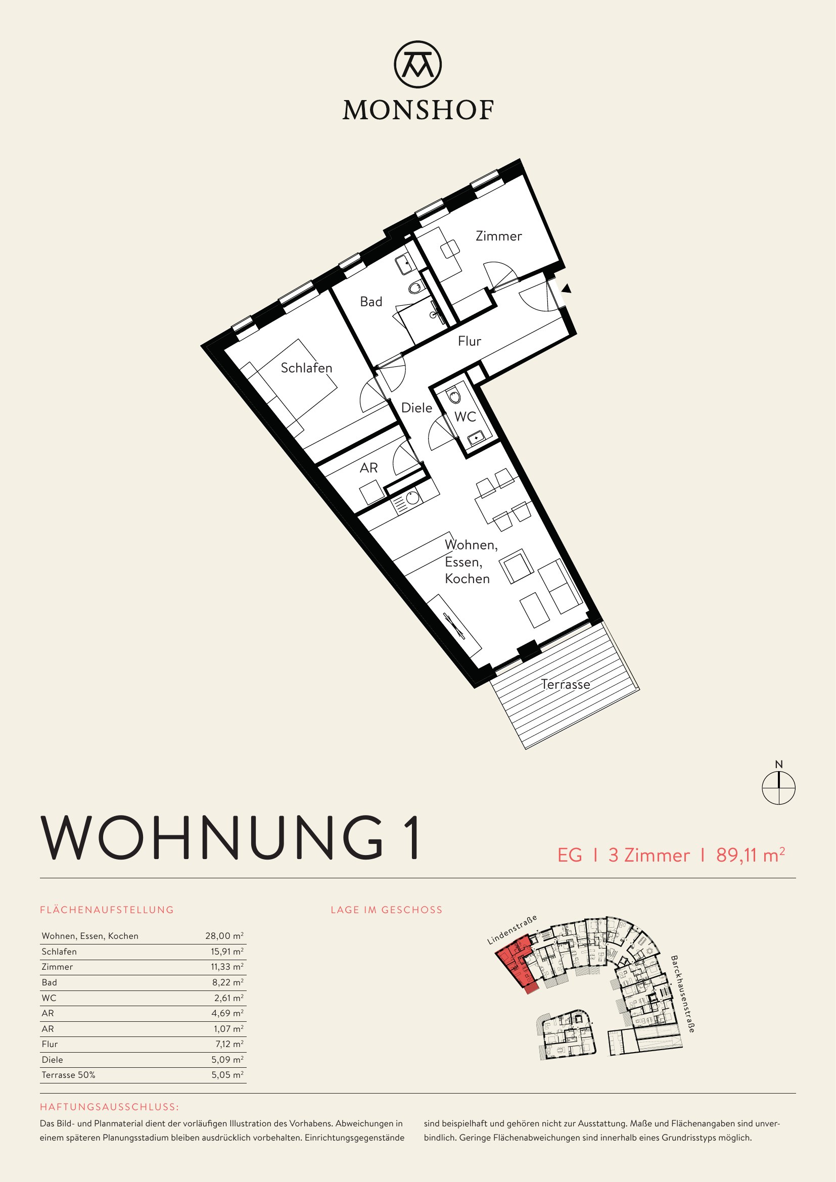 Grundriss Wohnung 1 – Erdgeschoss