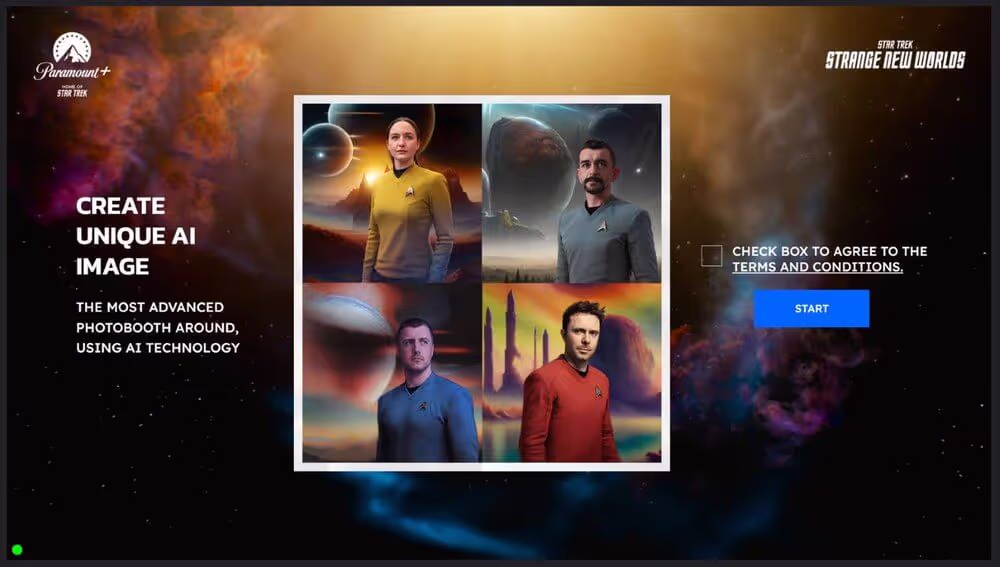Star Trek AI Photo booth - User interface