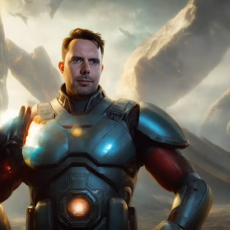 AI-generated superhero portrait for 'Discover Your Inner Hero' brand activation theme