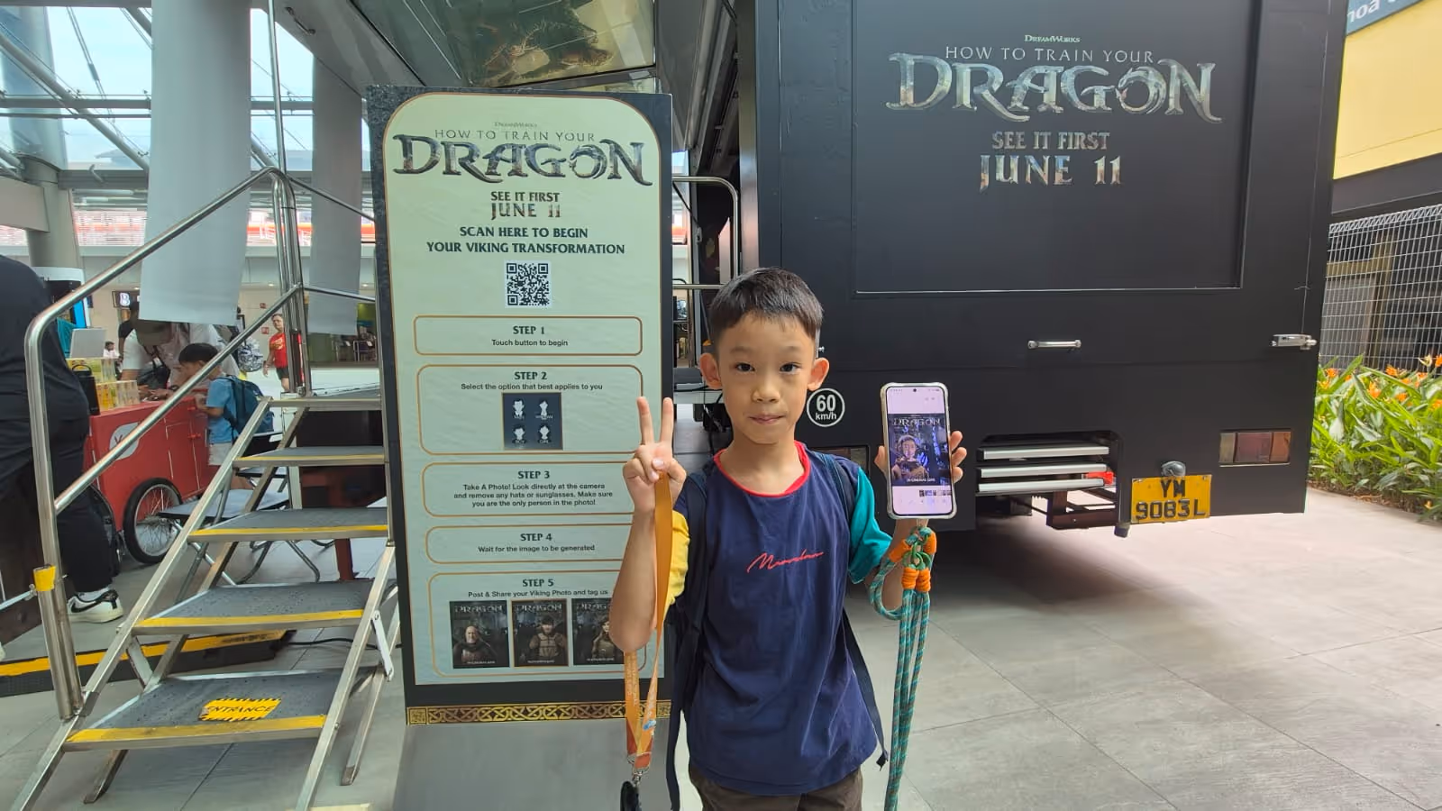 Family-friendly AI photo activation for cinema lobby and shopping mall engagement