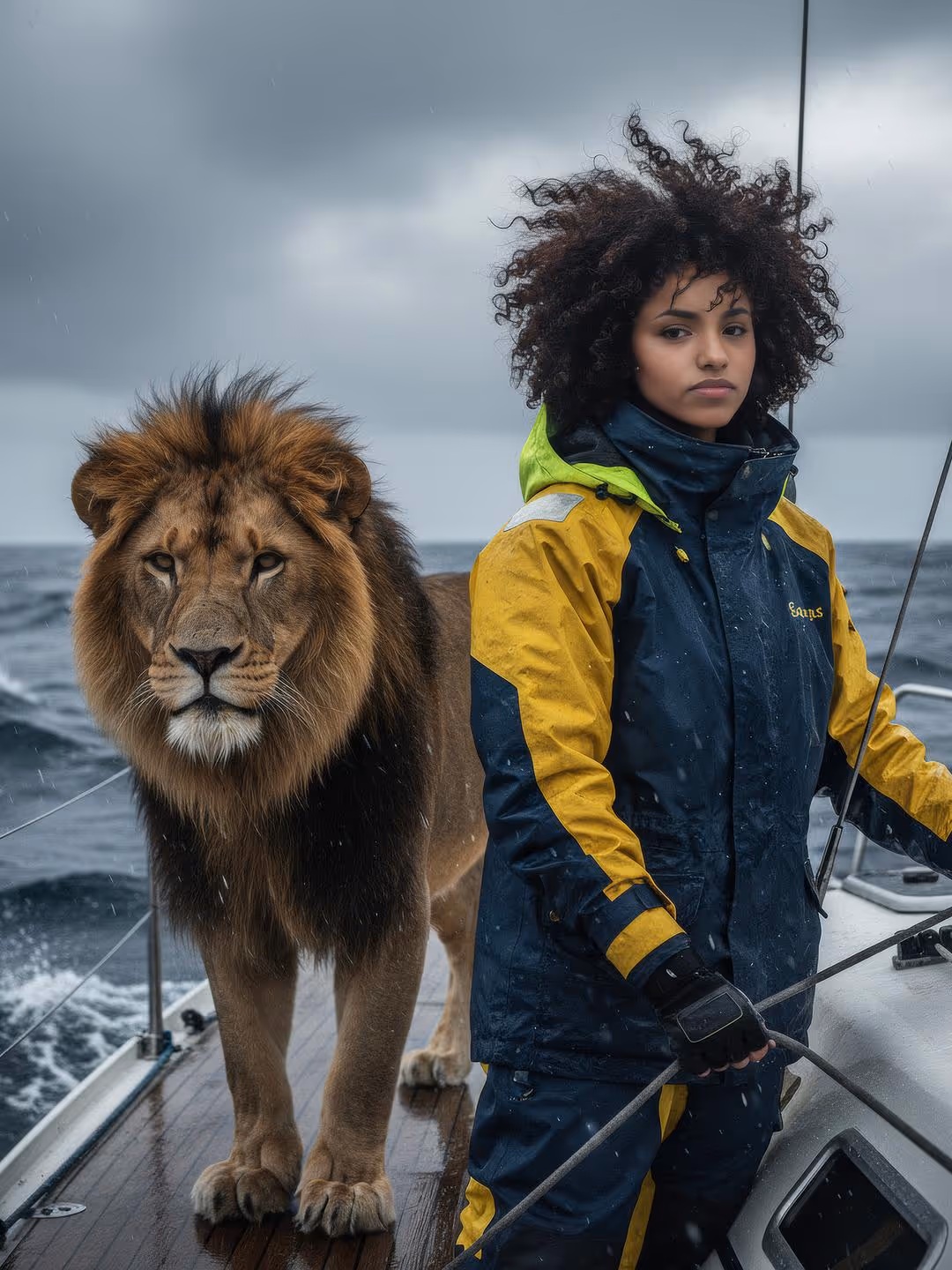 An AI photo booth theme featuring a Lion and about conquering fears
