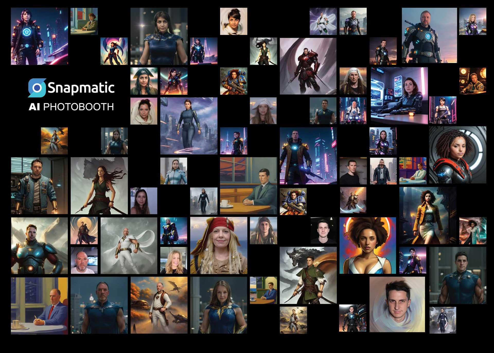 Primatix Full Generative AI Images generated from the Primatix AI Photo Booth Gen 1 + Gen 2
