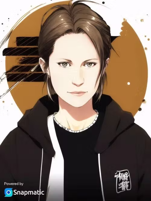 Anime / manga-style AI portrait of a guest in a black hoodie — AI photo booth hire for events