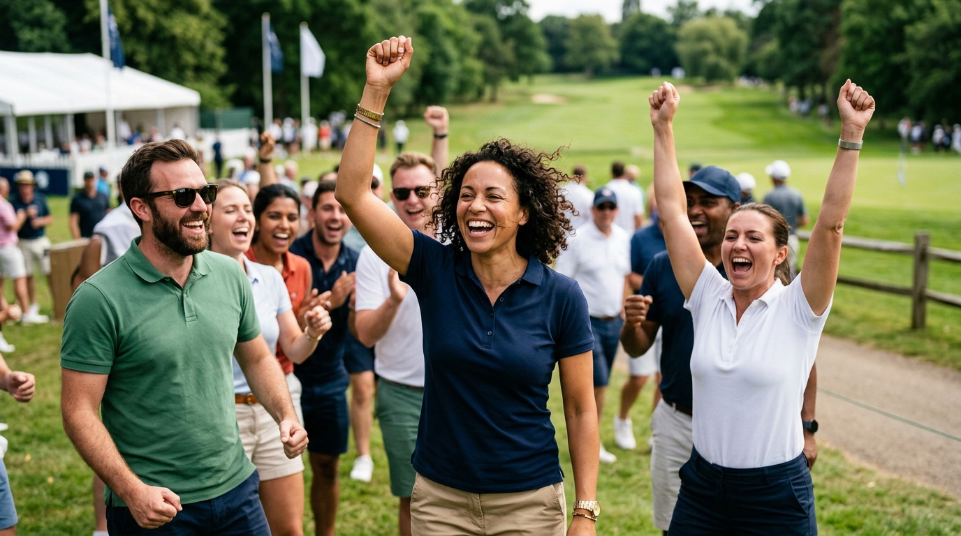 Ryder Cup 2027 spectators celebrating on the course at Adare Manor.