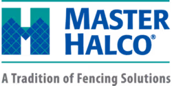 Master Halco logo with stylized blue 'M' and text 'Master Halco' and 'America's Fencing Solutions' beneath.